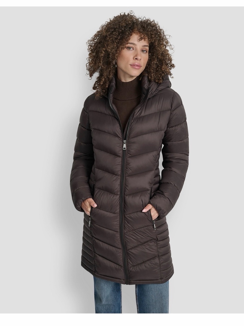 DKNY Women’s Zip front Long Coat